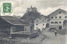 Schloss Tarasp - Brunnen Und Bündner Häuser            1913 - Tarasp