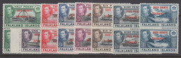 Falkland Islands, South Orkney, Scott 4L1-4L8 (SG C1-C8), MNH Pairs - Falkland