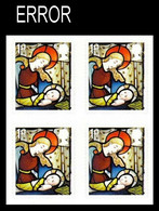 GREAT BRITAIN 2020 Stainless Glass Christmas Madonna Jesus 1st 4-BLOCK ERROR:Intact Matrix GB St Andrew’s Church Coln Ro - Variedades, Errores & Curiosidades