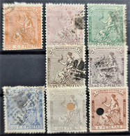 SPAIN 1873 - Canceled - Sc# 191-193, 195-199 - Used Stamps