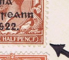 Ireland 1922 Thom Rialtas Ovpt In Black On 1½d Brown Error PENCF For PENCE Used On Registered Cover Dublin 2 FE 23 - Covers & Documents