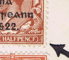 Ireland 1922 Thom Rialtas Ovpt In Black On 1½d Brown Error PENCF For PENCE Used On Registered Cover Dublin 2 FE 23 - Storia Postale