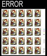 GREAT BRITAIN 2020 Stainless Glass Christmas Madonna Jesus 1st Traffic COMPLETE SHEET:25 Stamps  ERROR:Intact Matrix GB - Variétés, Erreurs & Curiosités