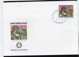 ROTARY -  MALAGASY  - 1988 - HERON  /  ROTARY 550FMG ON ILLUSTRATED FDC - Rotary, Club Leones