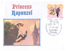 (YY 12) Australia Princess Rapunzel New Australia Post Stamp - Cover Postmarked 27 July 2021 (1st Day Of Issue) - Briefe U. Dokumente