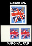 GREAT BRITAIN 2005 Flag Union Jack 1stCl.MARG.PAIR ERROR:no Se-tenant Label Nor With Other Stamp GB - Timbres