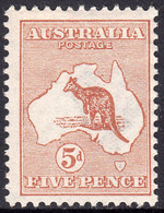 1913 AUSTRALIA KANGAROO 5d CHESTNUT (SG#8) MH VF - Nuovi