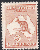 1913 AUSTRALIA KANGAROO 5d CHESTNUT (SG#8) MH - Ungebraucht