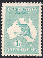 1929 AUSTRALIA KANGAROO 1/- BLUE GREEN / SMALL MULTIPLE WMK (SG#109) MH VF - Ungebraucht