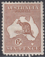 1929 AUSTRALIA KANGAROO 6d CHESTNUT / SMALL MULTIPLE WMK (SG#107) MH FINE - Ongebruikt