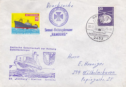 Schiffspostbrief - Seenotrettungsboot - Hamburg - Bordstempel - 30.12.1975 - Ships