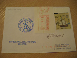 PORTUGAL SENATOR MV Rostock Germany Container Ship Cover HONG KONG 1999 Meter Mail Cancel CHINA Chine - Lettres & Documents