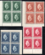 291.GREECE2.1937 KING GEORGE II,SC.391-394,HELLAS 535-538,MNH BLOCK OF 4 - Ongebruikt