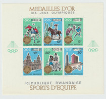 Rwanda 1968 Olympic Games In Mexico - Sport D'Equipe Large Souvenir Sheet MNH/** (H30large) - Zomer 1968: Mexico-City