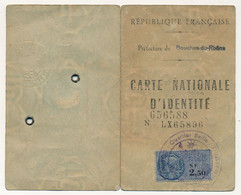 Timbre Fiscal Type Daussy N.F 2,50 Sur Carte Identité Française Quartier Baille (Marseille) - Other & Unclassified