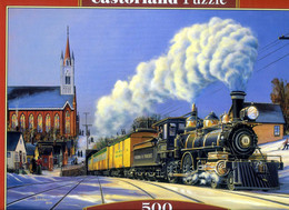 PUZZLE "Train De Noêl" 500 Pièces Editions Castorland 47cm Sur 33cm NEUF Avec CELLO* !! - Puzzles