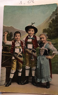 CPA écrite En 1908 Suisse - Appenzellertrachten - 3  Enfants - Folklore - Costumes, Oblitération Stachelberg Bad -Glaris - Sonstige & Ohne Zuordnung