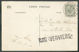 N°81 -1 Centime Gris Obl. Sc HEYST-AAN-ZEE - HEYST-sur-MER S/C.P. Du 15-VIII-1912 Vers Lambermont + Griffe VIA VERVIERS - Langstempel