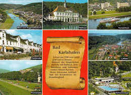 1 AK Germany / Hessen * Chronikkarte Der Stadt Bad Karlshafen Mit Rathaus, Kurzentrum, Carlstraße, Luftbild, Promenade * - Bad Karlshafen