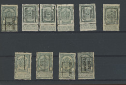 1c  10 Ex Avec Villes Et Dates Différentes.  Tous Sans Colle - Rollenmarken 1900-09