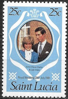 ST LUCIA 1981 Royal Wedding - 25c - Prince Charles And Lady Diana Spencer MNH - St.Lucie (1979-...)