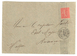 PARIS Lettre 10c Semeuse Lignée Yv 129 Ob 29 4 1909 Meca KRAG Paris/Départ Dreyfus A00014  O 7 Lignes Droites égales - Briefe U. Dokumente