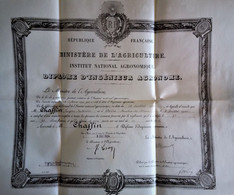 Diplôme D'ingénieur Agronome - 1924 Et Classement De Sortie INA - Diploma & School Reports