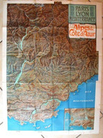 TRES RARE CARTE AFFICHE TRINQUIER TRIANON 1907 /  Paris Lyon Méditerranée Alpes & Cote D'Azur Original PLM - Roadmaps