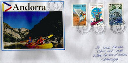 ANDORRA.Club Andorra De Canoe-Caiac.Canoë-Kayak ,sur Lettre Andorra Adressée En Catalogne - Cartas & Documentos