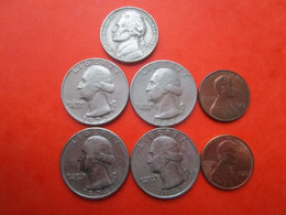 7 Pièces - Monnaie USA - UNITEDSTATES OF AMERICA - Quarter Dollar - LIBERTY - 1965/72/74/87 - BE - Andere - Amerika