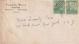 Cuba Lettre SANTA CLARA Pour New York USA - 2 Scan - Briefe U. Dokumente