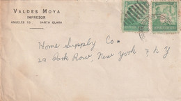 Cuba Lettre SANTA CLARA Pour New York USA - 2 Scan - Covers & Documents