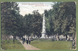 CPA Vue Rare -USA - NEW JERSEY - MONTCLAIR - SOLDIER'S MONUMENT AND PARK MORRISTOWN - Petite Animation - Autres & Non Classés