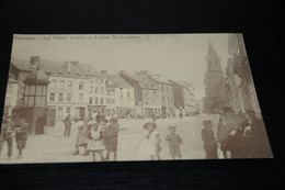 32077- VERVIERS, LA PLACE SAUCY ET EGLISE, POSTKAART HERUITGAVE PERRETTE, NOVESIA, DE BEUKELAER / RECLAME - Verviers