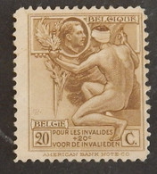 BELGIQUE YT 189 NEUF(*)NSG "AU PROFIT DES INVALIDES DE GUERRE" ANNÉES 1922 - Unused Stamps