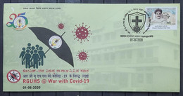 164.INDIA 2020 SPECIAL COVER WAR WITH COVID-19 , CORONA VIRUS HEALTH PANDEMIC. - FDC