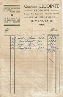 Vers 1935 - Facture à Entête De Charlotte LECOINTE  à Venoix - Spécialité De BRODERIES SUR ROBES Et COUSSINS - Textile & Clothing