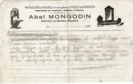 1936 - Lettre De Ets MONGODIN à Saint-Cyr-du Bailleul (Manche) - MENUISERIE & MEUBLES-CHAISES- Fab De Tonneaux - Artigianato