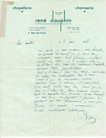 1937 - Lettre à Entête De La CHAPELLERIE Et CHEMISERIE - Mr DAUPHIN à Flers-de-l'Orne - Textile & Clothing