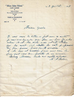 1937 - Lettre à Entête De "MON IDEE HÖTEL" à Tessé La Madeleine (Orne) Salles De Bains-Eau Courante Chaude Et Froide - Alimentare