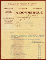 1934 - Facture De Mr DOMERGUE à Flers De L'Orne - FABRIQUE DE MEUBLES MODERNES Tout Ce Qui Concerne L'ameublement - Autres & Non Classés