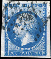 France - Yv.14B 20c Empire T.2 Non Planché - Obl. Pc 1855 (LE MANS) - B (pli) - 1853-1860 Napoleon III