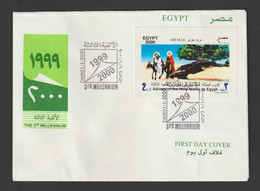 Egypt - 2000 - FDC - S/S - ( Holy Family, Virgin Tree ) - Lettres & Documents