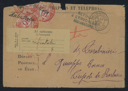 Italian Libya INCOMING 1912 Cover From Salonique (Greece), With Italian Postage Dues And Red Cancels, Damaged But RARE - Libye