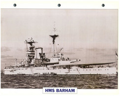 (25 X 19 Cm) (21-8-2021) S - Photo And Info Sheet On Warship - UK  HMS Barham - Autres & Non Classés