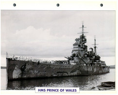 (25 X 19 Cm) (21-8-2021) S - Photo And Info Sheet On Warship - UK  HMS Prince Of Wales - Autres & Non Classés