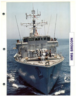 (25 X 19 Cm) (21-8-2021) S - Photo And Info Sheet On Warship - UK  HMS Brecon - Autres & Non Classés