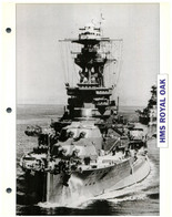 (25 X 19 Cm) (21-8-2021) S - Photo And Info Sheet On Warship - UK  HMS Royal Oak - Autres & Non Classés