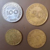 Saarland 10, 20, 50 Und 100Franken 1957 /1955   #mü196 - Collezioni