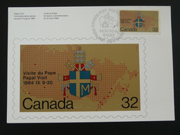 Carte Maximum Card Visite Du Pape Visit Of Pope John Paul II 1984 Canada (ref 86257) - Tarjetas – Máxima